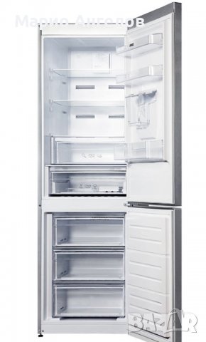 Хладилник с фризер No frost A+++ Нов инокс с диспенсър 60 месеца гаранция, снимка 4 - Хладилници - 39692287