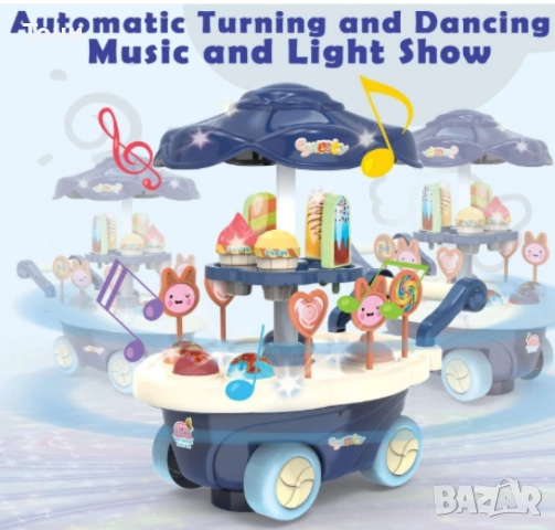 Детска количка със сладкиши и сладолед, снимка 2 - Играчки за стая - 52820969