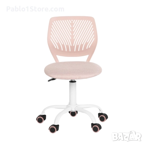 Ергономичен стол за бюро Homy Casa с регулируема височина и въртящ се дизайн – Morandi Pink, снимка 3 - Столове - 52669620