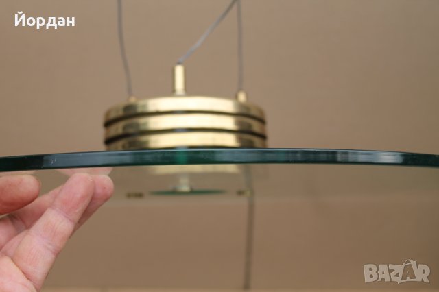 Немски абажур-стъкло и месинг, снимка 9 - Антикварни и старинни предмети - 42434831