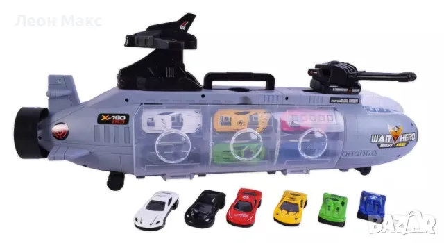 Детска Подводница куфар с метални коли, снимка 10 - Коли, камиони, мотори, писти - 48351092