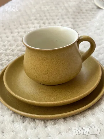 Чаша за кафе с подложни чинийки Denby England, снимка 3 - Антикварни и старинни предмети - 49990902