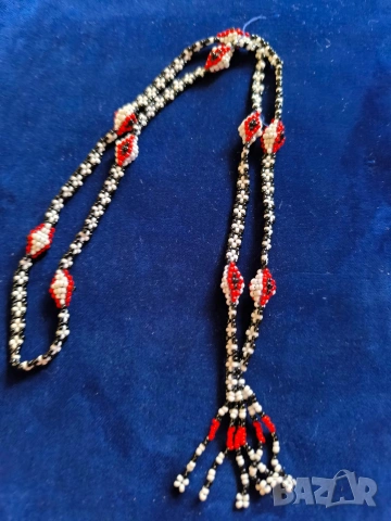 старинно колие от мъниста синци за народна носия, снимка 3 - Антикварни и старинни предмети - 53146949