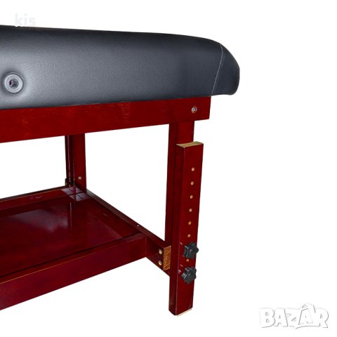 Стационарно дървено легло за масаж и козметика 309, Черно/Бежово, снимка 3 - Кушетки - 41598832