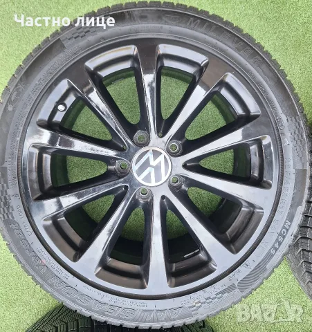 Продавам 4бр 17-ки джанти с всесезонни гуми за Фолксваген Пасат, Голф, Туран , снимка 3 - Гуми и джанти - 55772776