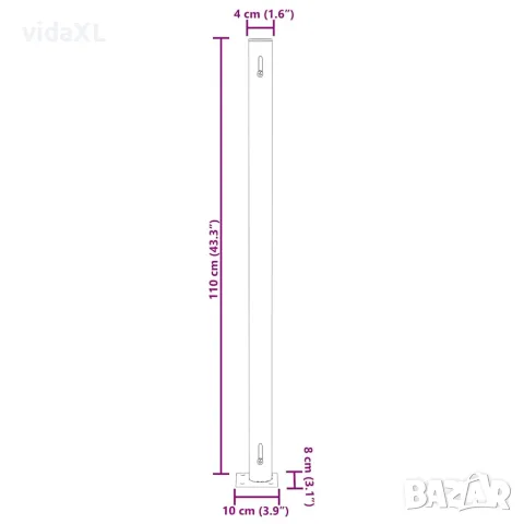 vidaXL Прибираща се дворна странична тента, 180x514 см, сива, снимка 10 - Огради и мрежи - 56146635