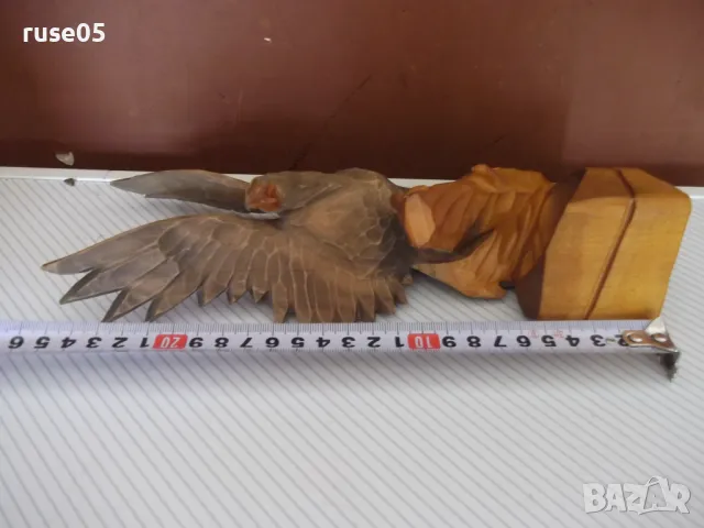 Фигура дървена "Орел кацнал върху скала" резбована, снимка 11 - Колекции - 50337343