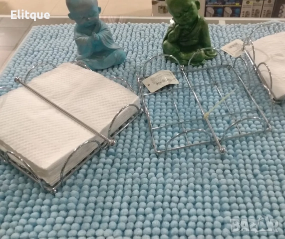 Луксозен метален салфетник в сребристо, ‎18,5 x 1 x 7,62 cm, снимка 2 - Други стоки за дома - 52940335