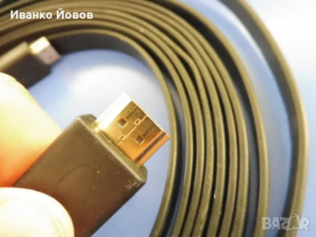 Високоскоростен HDMI мъжки / HDMI мъжки кабел, златен, Ethernet, плосък, дължина 5 м, снимка 9 - Кабели и адаптери - 55998852