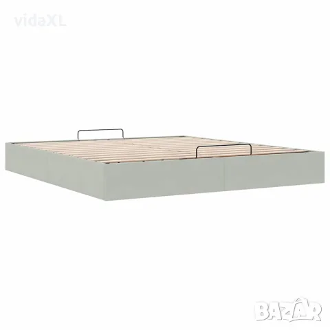 vidaXL Османска рамка за легло без матрак, светлосива 180x200см кадифе, снимка 6 - Спални и легла - 56147053