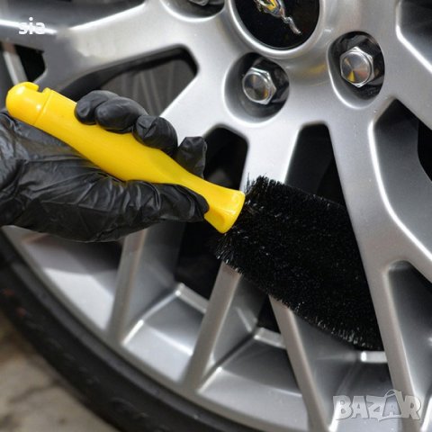 Четка за почистване на джанти, жълта