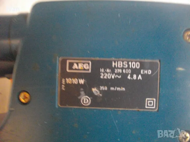 1010 ВАТА AEG НЕМСКИ ГОЛЯМ ПРОФЕСИОНАЛЕН ЛЕНТОВ ШЛАЙФ ПОЧТИ НОВ ОТЛИЧНО РАБОТНО СЪСТОЯНИЕ 350м/мин , снимка 13 - Други инструменти - 48092544
