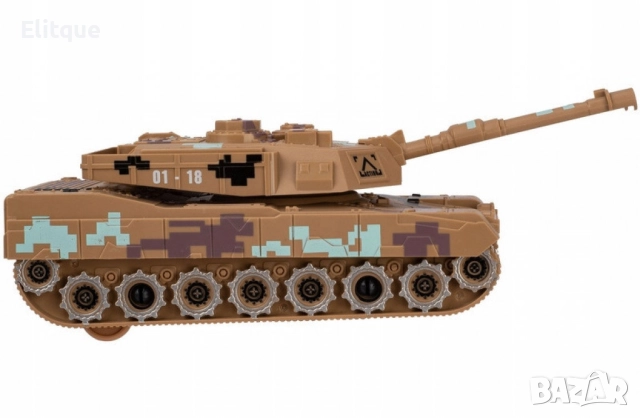 Боен танк с реалистични звуци и светлини, снимка 2 - Коли, камиони, мотори, писти - 52745138