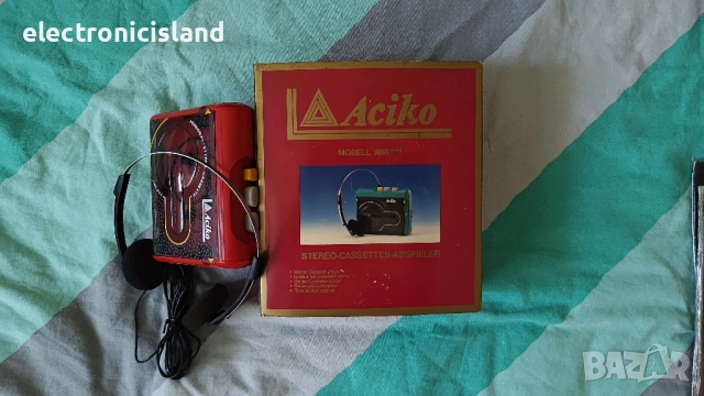 Ретро оригинал стерео касетофон уокмен Aciko AWI 211 - пълен комплект, снимка 3 - Аудиосистеми - 53744850
