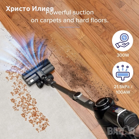 Вертикална прахосмукачка Levoit VortexIQ 40 Flex Безжична, снимка 5 - Прахосмукачки - 52195918