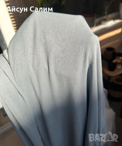 Pull&Bear пепеляво синя рокля с цепка, снимка 5 - Рокли - 53675796