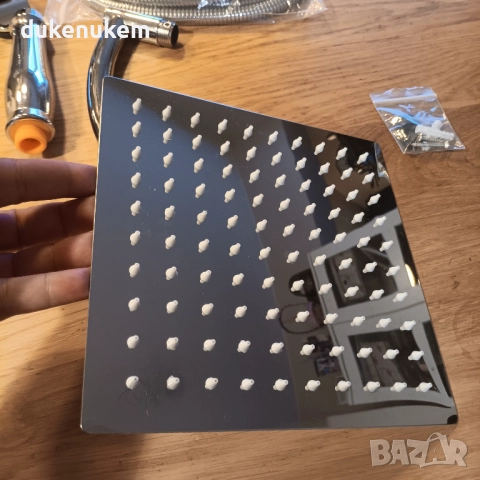 Душ слушалка, 8'' квадратен душ с маркуч 1.5 м, снимка 11 - Други стоки за дома - 52711249