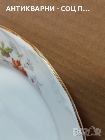 Комплект Стари Български Порцеланови Чинии С Позлатен Кант. НОМЕР 1659., снимка 5 - Антикварни и старинни предмети - 53759802