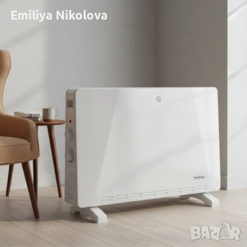 Конвекторен отоплител Rosberg – 2500W, 3 степени, защита от прегряване (бял или черен)