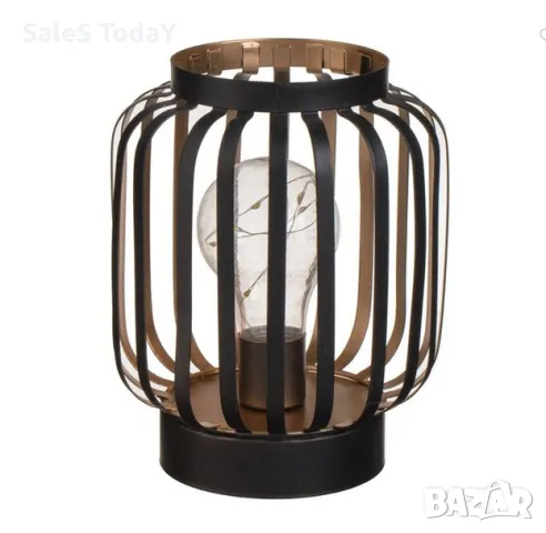 Настолна лампа, метална, черна,с 8 светодиода, Ø13,5x17см, топло бяло, снимка 1