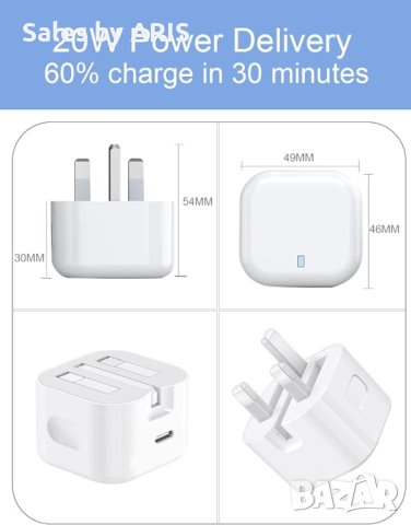 Fast-charge арядно за iPhone и iPad, снимка 5 - Apple iPhone - 44656635