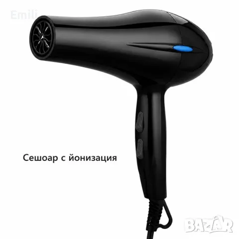 Компактен сешоар 900W с йонизация, студена струя, дифузер и концентратор