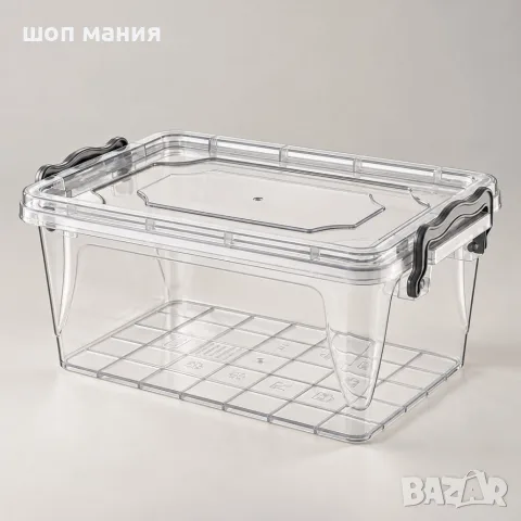 Кутия за храна 1,5 л с прозрачен корпус и капак със заключващи щипки