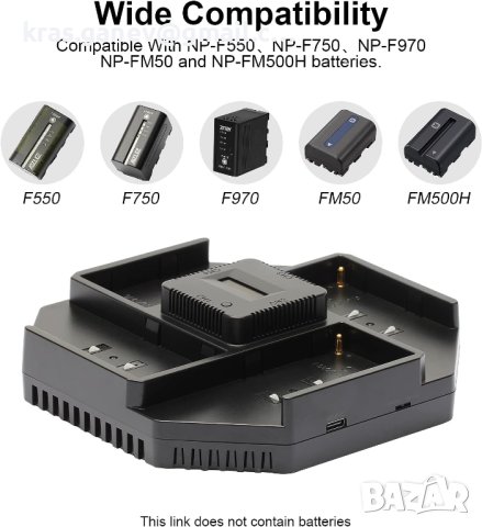 NP-F зарядно устройство за батерии 4-канално PD 9V-20V 100W, снимка 2 - Батерии, зарядни - 41292445