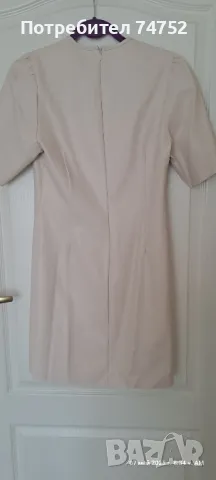 Бежава кожена рокля , снимка 4 - Рокли - 50211249