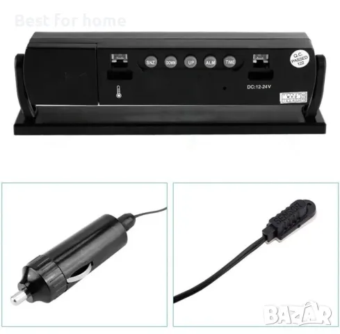 Термометър, часовник и волтметър за кола 3 в 1   12/24V , снимка 4 - Друга електроника - 50377471