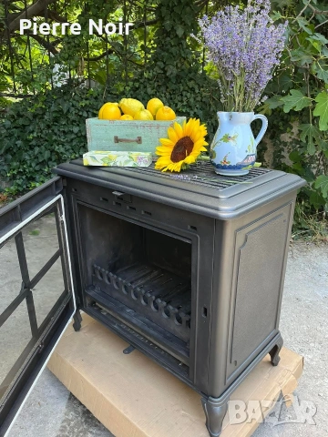 Френска чугунена печка на дърва 12kW, снимка 3 - Камини - 53833704