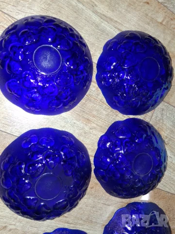 Синьо стъкло 6 бр. купучки/ на ягоди/, снимка 13 - Сервизи - 51236195