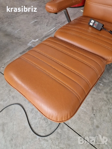Релаксиращ Електрически Стол-Естествена Кожа-внос от Германия!, снимка 5 - Столове - 52488707