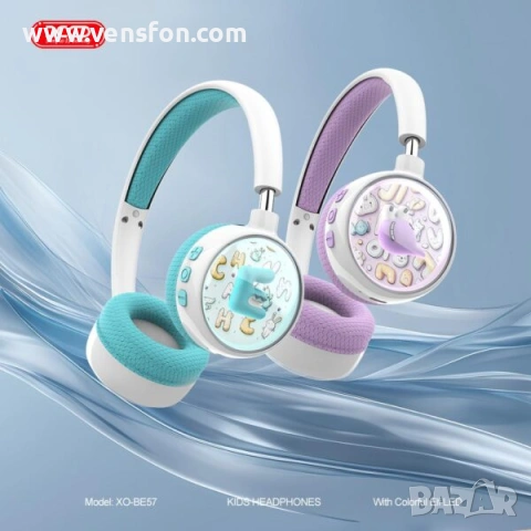  Безжични стерео Bluetooth слушалки XO Cartoon Kids /сини/, снимка 3 - Безжични слушалки - 53271005