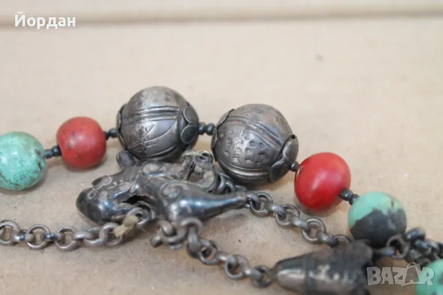 Сребърен гердан Бирма,Непал, снимка 18 - Колиета, медальони, синджири - 47270328