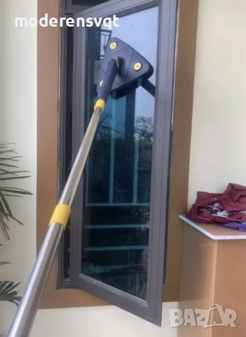 Триъгълен моп за 360° почистване, под, стъкла и плочки, снимка 8 - Мопове, кофи, четки и метли - 40568633