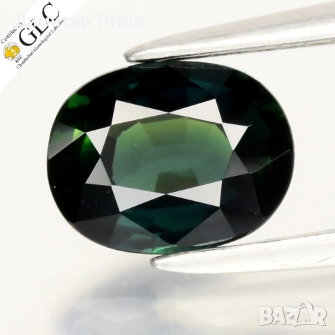 Натурален 1.32кт синьо-зелен Сапфир с IF чистота