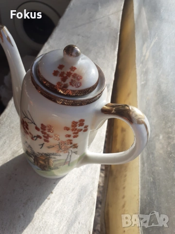 Чайник порцелан Kutani Япония, снимка 5 - Антикварни и старинни предмети - 53353949