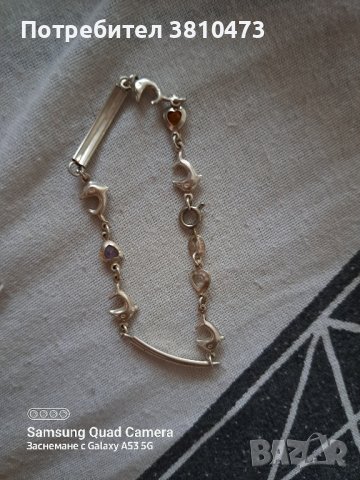 продавам сребърн гривна с делфини, снимка 2 - Гривни - 44211823