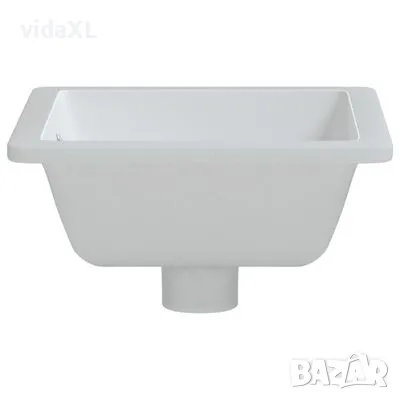 vidaXL Мивка за баня, бяла, 36x31,5x16,5 см, правоъгълна, керамика（SKU:153729）, снимка 4 - Мивки - 48978193