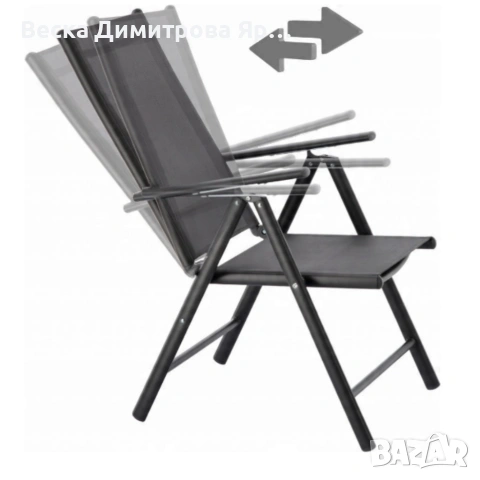 Сгъваем стоманен стол с регулиране на облегалката - издръжливост и елегантен дизайн, снимка 13 - Градински мебели, декорация  - 53852560