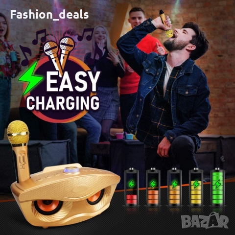 Нова Караоке машина Високоговорител с 2 безжични микрофона за парти, снимка 7 - Други - 36066845