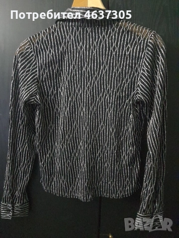 маркова транспаратна сребриста блуза, снимка 2 - Блузи с дълъг ръкав и пуловери - 52945719
