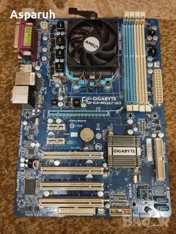 Оборудвано дъно Gigabyte GA M52LT-DS с AMD Athlon ll X2 250 и Рам