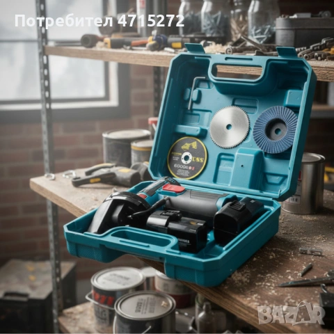 Мини ъглошлайф KraftRoyal 24V 6Ah с безчетков мотор и 2 батерии за бързо и прецизно рязане, снимка 2 - Ъглошлайфи - 53606517