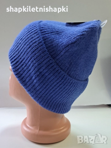 337 Дамска плетена шапка,ангора-бутикова, снимка 3 - Шапки - 52537948