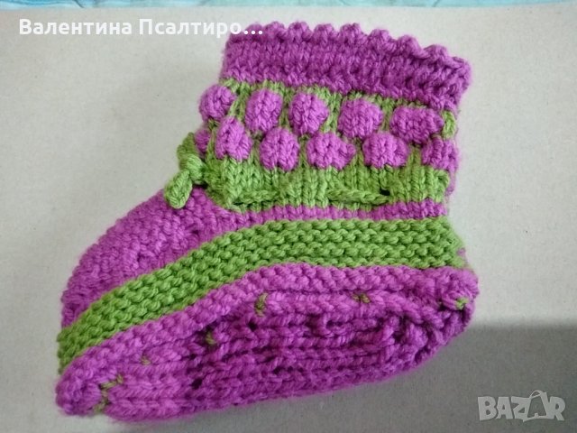 Детски плетени терлици два цвята, снимка 2 - Други - 34112638