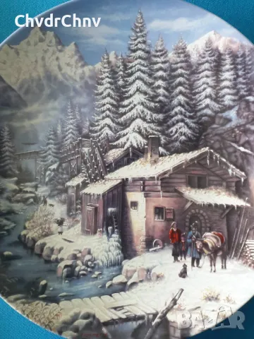 4бр Furstenberg Бавария/немска колекционерска декоративна порцеланова чиния-картина/пейзажи, снимка 4 - Картини - 48044329