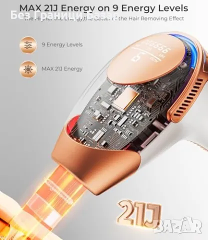 Нов уред за IPL епилация 3 режима, дълготрайни резултати у дома 9 нива, 999,900 импулса, снимка 4 - Други - 48620119