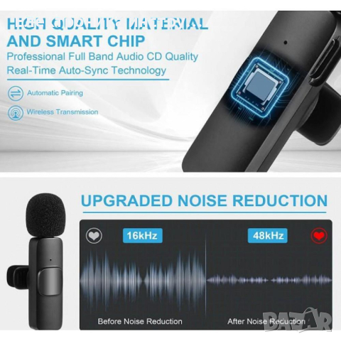 2бр безжични микрофони K9 с професионален клас, снимка 2 - Микрофони - 44684497